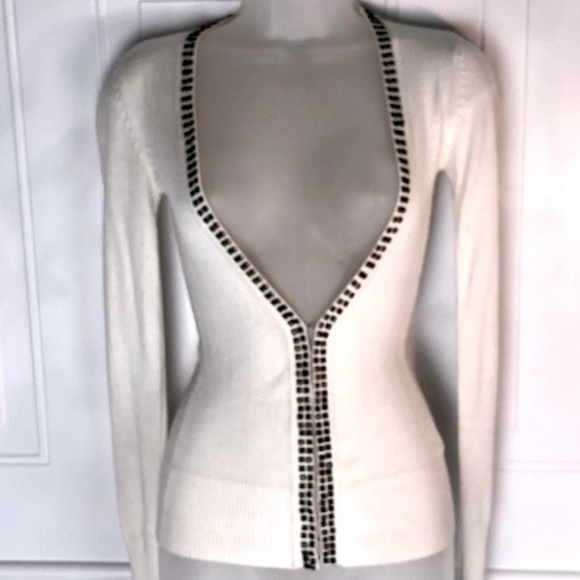 Urban Behavior Cream Cardigan , Trim Studded XS - Picture 1 of 8